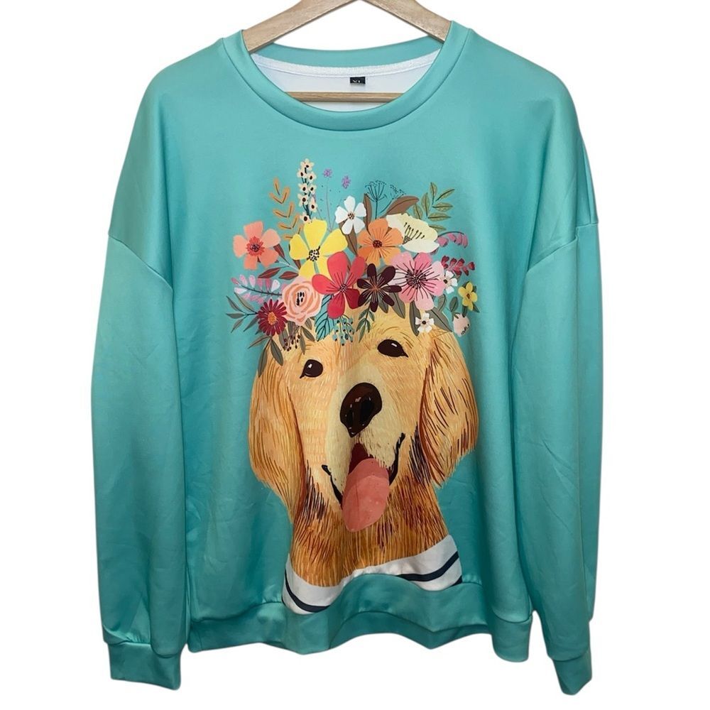 Golden Retriever Women’s Floral Pullover